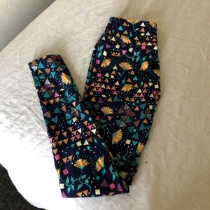 LuLaRoe Navy Blue Leggings Geometric